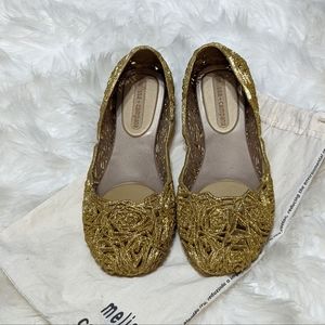 Melissa x Campana Gold Flats
